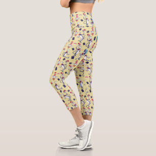 Cat In The Hat Yellow Pattern Capri Leggings