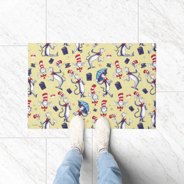 Cat In The Hat | Yellow Pattern Doormat (Indoor)