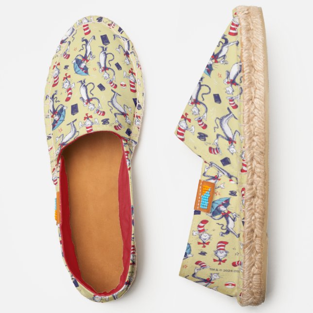 Cat In The Hat | Yellow Pattern Espadrilles (Side)