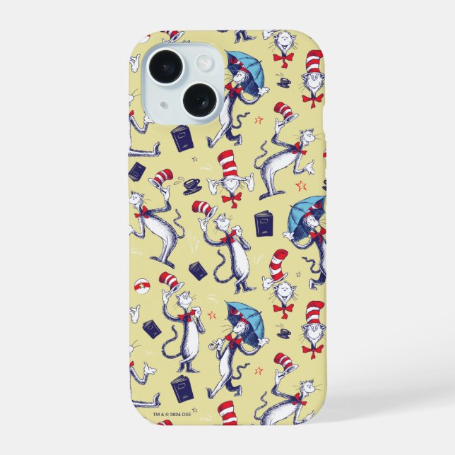 Cat In The Hat | Yellow Pattern Iphone Case (Back)