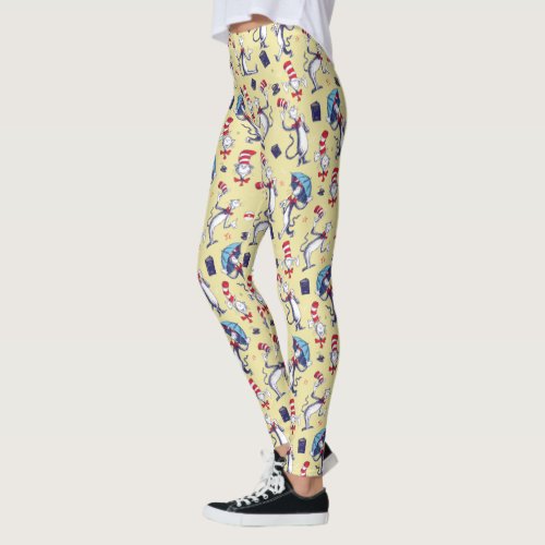 Cat In The Hat  Yellow Pattern Leggings