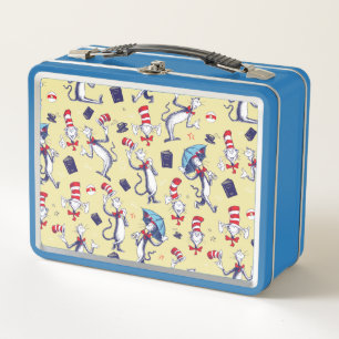 Cat In The Hat Yellow Pattern Metal Lunch Box