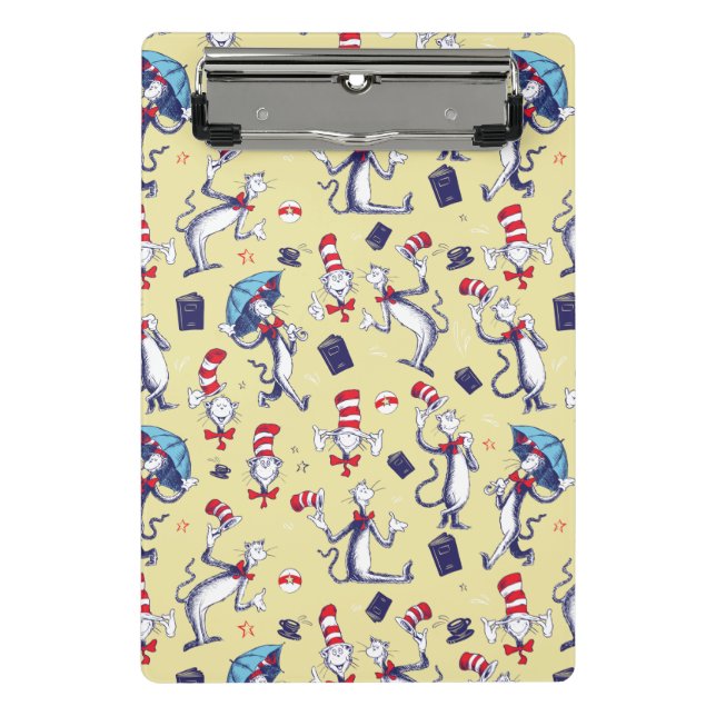 Cat In The Hat | Yellow Pattern Mini Clipboard (Front)