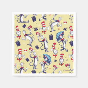 Cat In The Hat Yellow Pattern Napkins