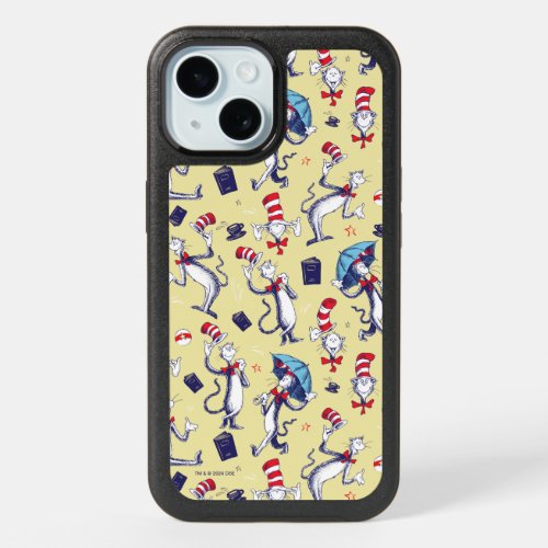 Cat In The Hat  Yellow Pattern iPhone 15 Case