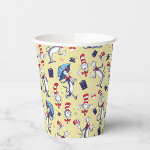 Cat In The Hat Yellow Pattern Paper Cups