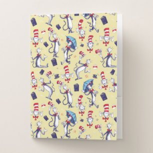 Cat In The Hat Yellow Pattern Pocket Folder