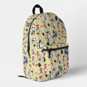 Cat In The Hat Yellow Pattern Printed Backpack