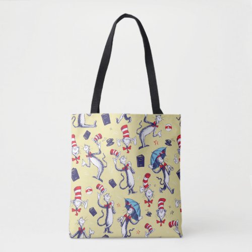 Cat In The Hat  Yellow Pattern Tote Bag