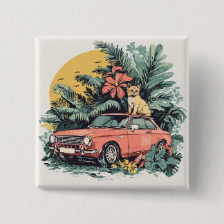 Cat in the jungle button
