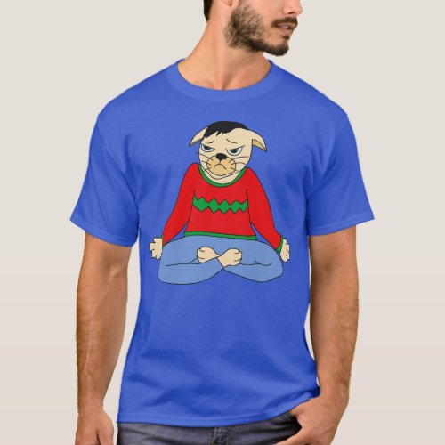 Cat in the lotus position T_Shirt