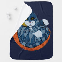 Cat in the Moon Baby Blanket