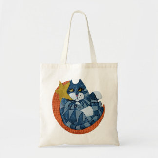 cat in the moon cat lover gifts tote bag