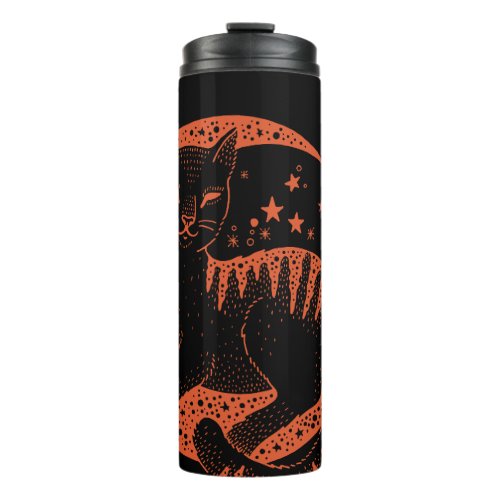 Cat in the moon  thermal tumbler