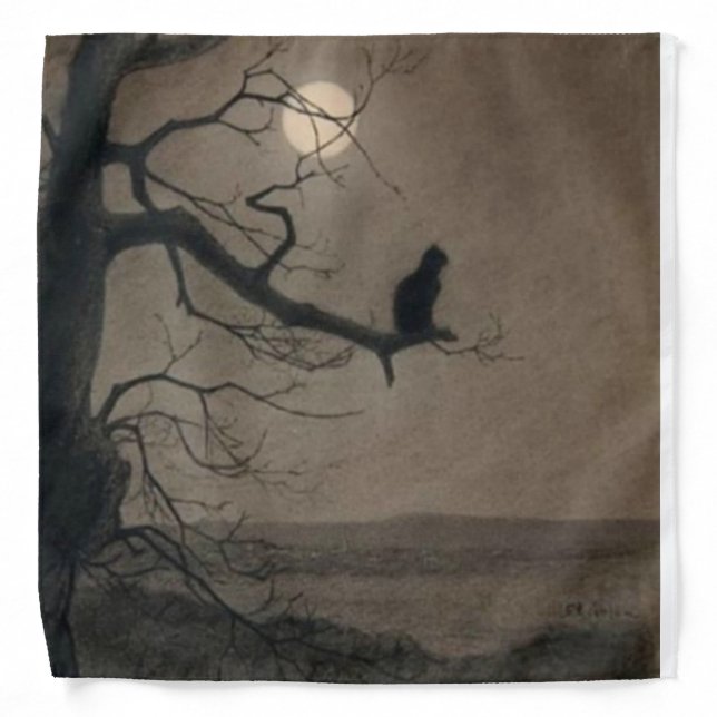 Cat in the Moonlight, Alexandre Steinlen Bandana (Front)