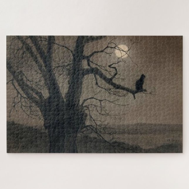 Cat in the Moonlight, Alexandre Steinlen Jigsaw Puzzle (Horizontal)