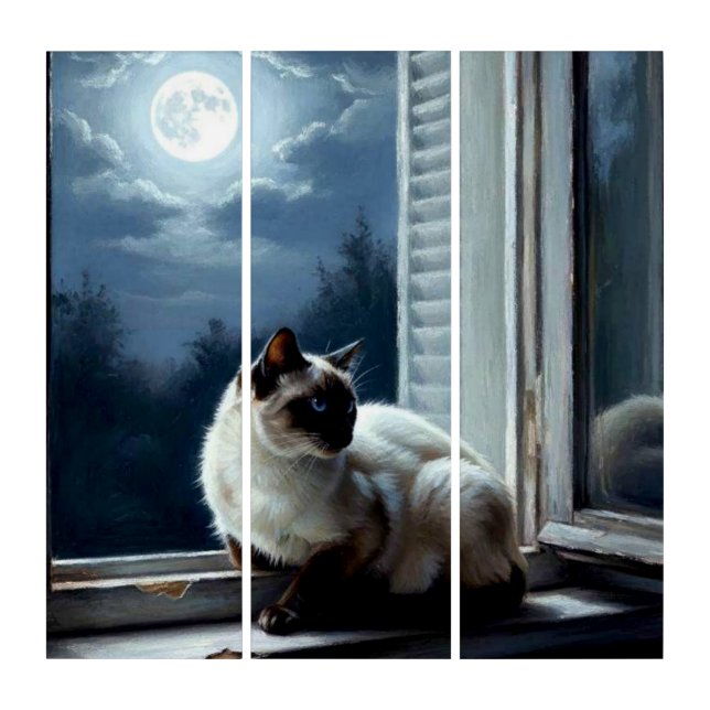 Cat in the Moonlight Triptych (Front)