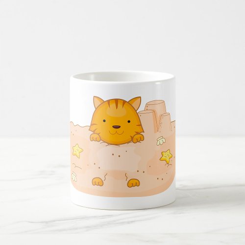 Cat In The Sand Coffee Mug