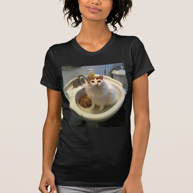 Cat in the Sink T-Shirt (Front)
