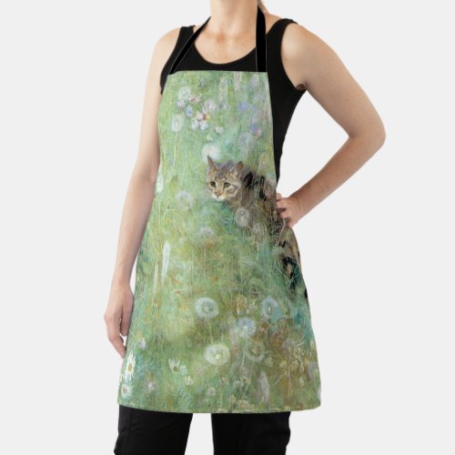 Cat in the Summer Meadow Bruno Liljefors Apron