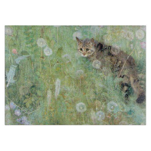 Cat in the Summer Meadow Bruno Liljefors Cutting Board