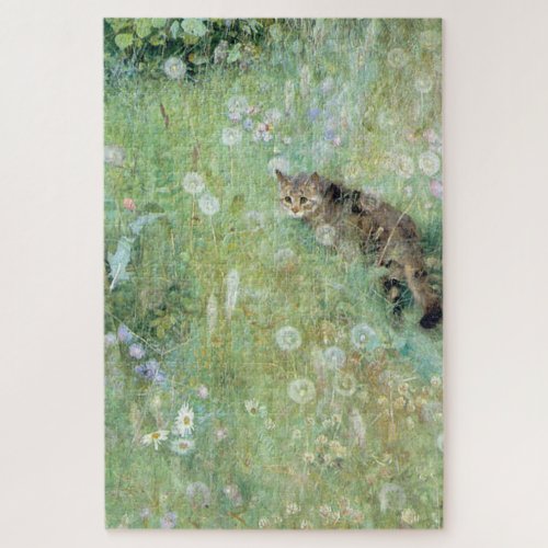 Cat in the Summer Meadow Bruno Liljefors Jigsaw Puzzle