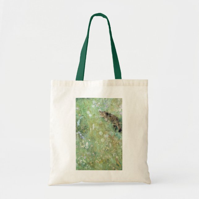 Cat in the Summer Meadow, Bruno Liljefors Tote Bag (Front)