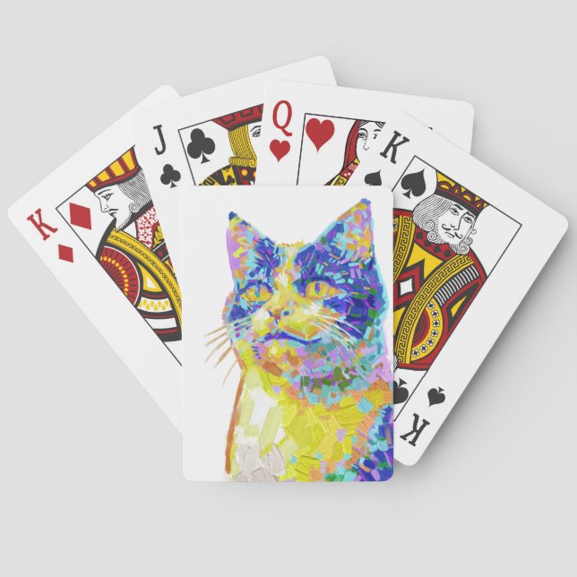 Cat in the Sunlight Button Poker Cards (Back)