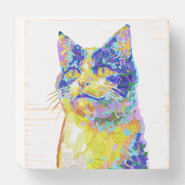 Cat in the Sunlight Wooden Box Sign (Front Horizontal)
