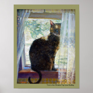 Cat in the Window by Lora Shelley Poster