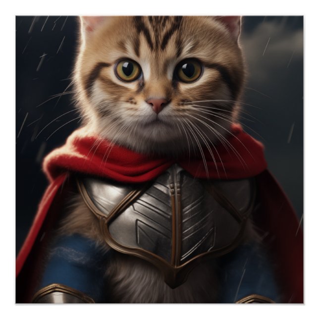 Cat in thor look poster (Front)