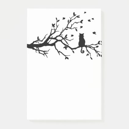 Cat in Tree Silhouette Post-it Notes