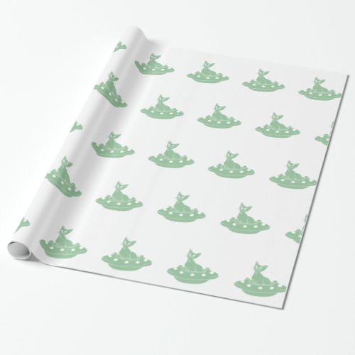 Cat in Ufo _ Choose background color Wrapping Paper
