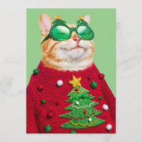 Cat in Ugly Christmas Sweater