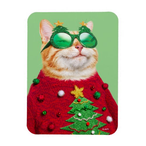 Cat in Ugly Christmas Sweater Magnet