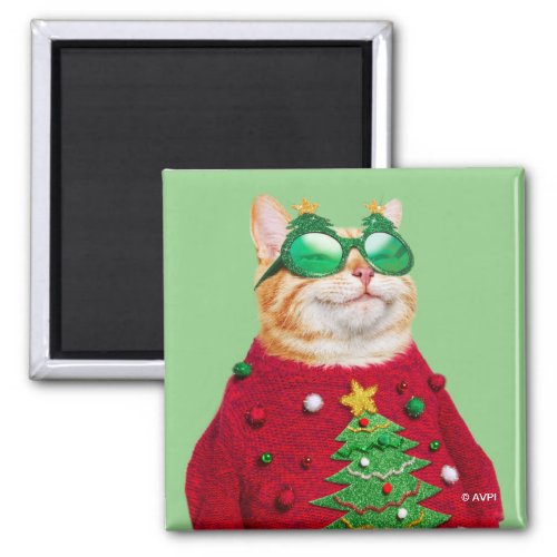 Cat in Ugly Christmas Sweater Magnet