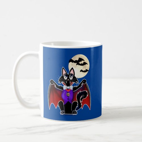 Cat in vampire costume coffee mug