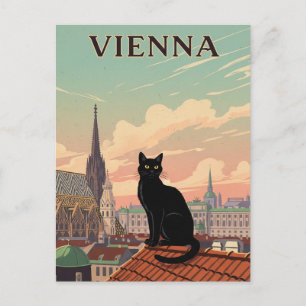 Cat in Vienna Austria Travel Postcard