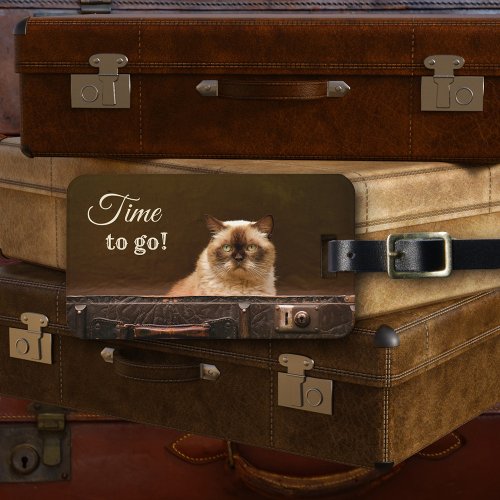 Cat in Vintage Suitcase Luggage Tag