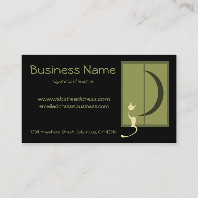 Cat in Window Business Cards (Front)
