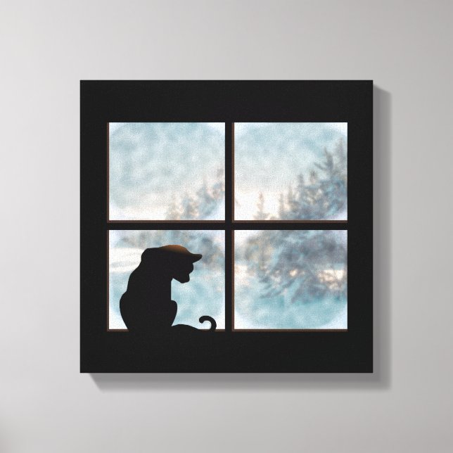cat in window canvas print (Front)