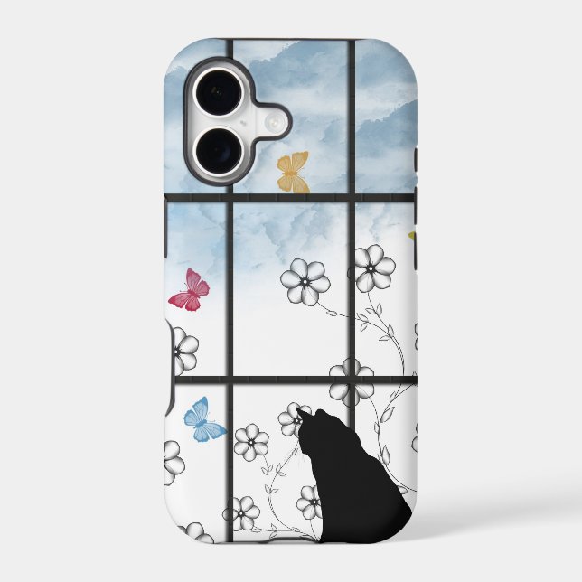 cat in window iphone case (Back)