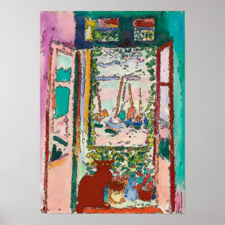 Cat In Window, Poster