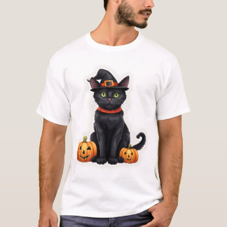 Cat In Witch Costume T-Shirt
