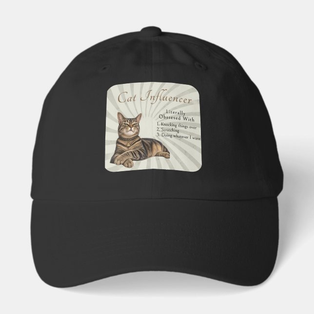 Cat Influencer Literally Obsessed Hat (Front)