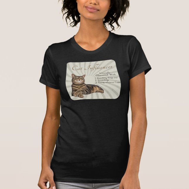 Cat Influencer Literally Obsessed T-Shirt (Front)