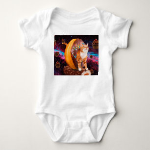 Cat inside a donut baby bodysuit
