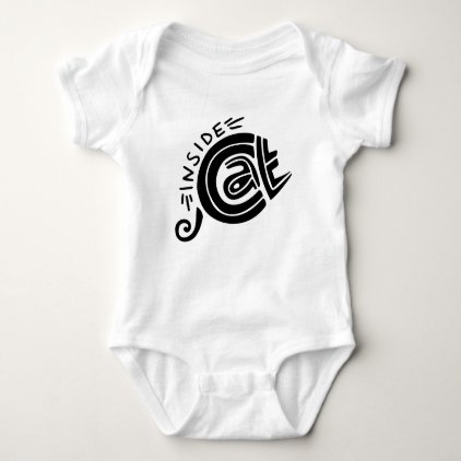 Cat inside lettering design baby bodysuit