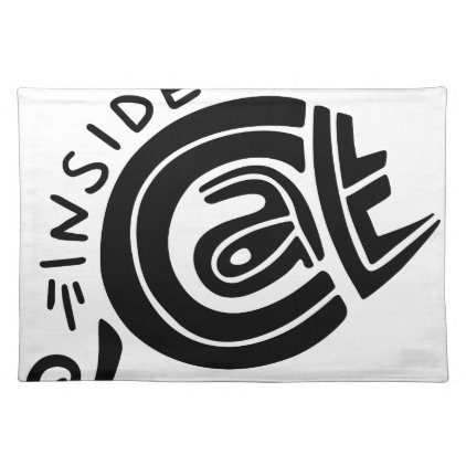 Cat inside lettering design cloth placemat