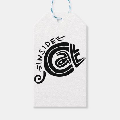 Cat inside lettering design gift tags